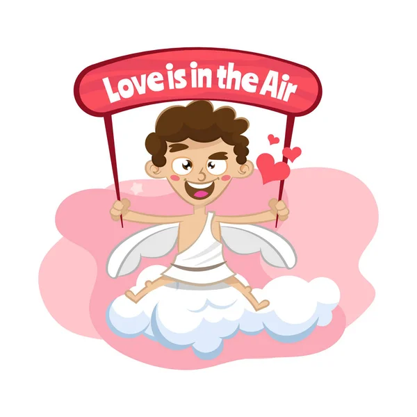 Fondo del día de San Valentín de Cupido — Archivo Imágenes Vectoriales